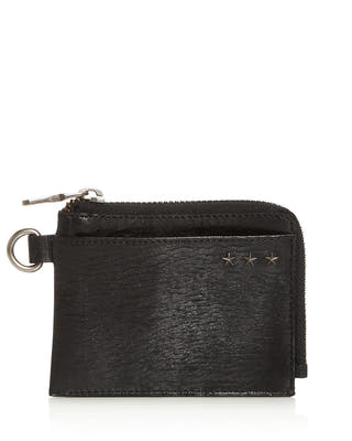 John Varvatos Star Usa Cooper Leather Zip Card Case Black