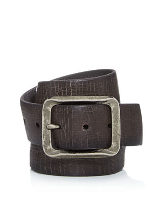 John Varvatos Star Usa Crackled Leather Belt Gray