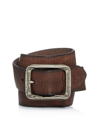 John Varvatos Star Usa Crackled Leather Belt Tan