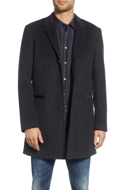John Varvatos Star Usa Devin Wool Blend Coat  Grey