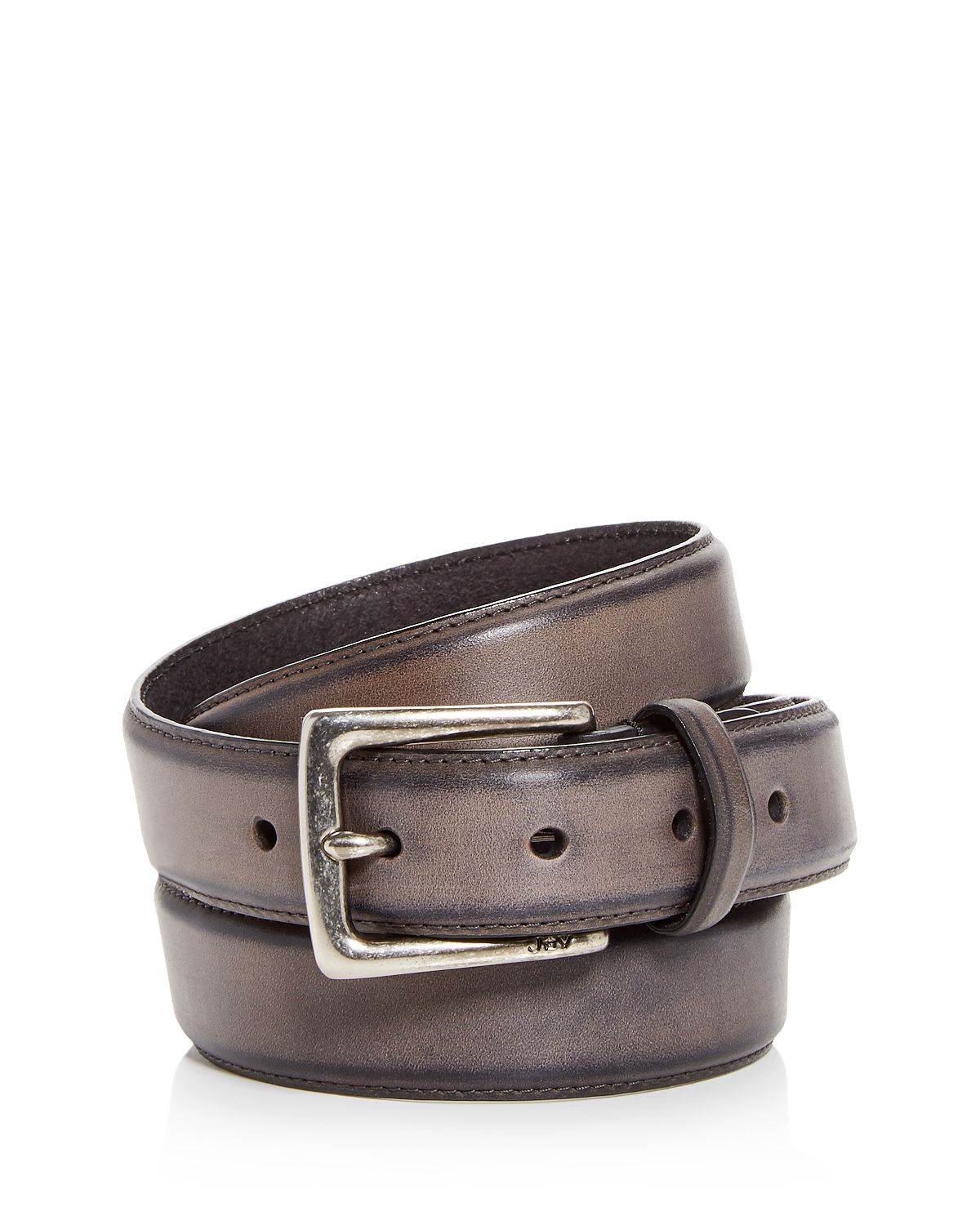 John Varvatos Star Usa Distressed Leather Belt Gray