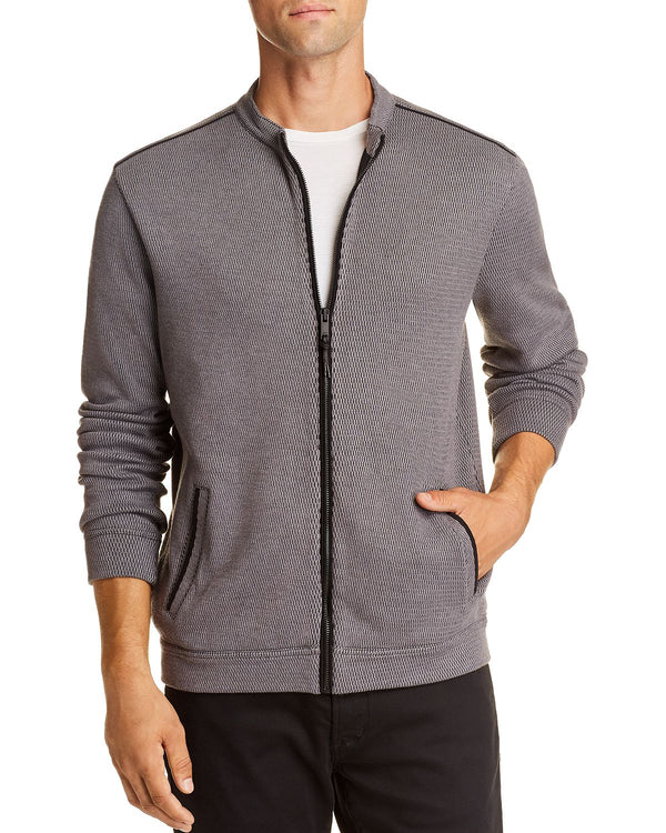 John Varvatos Star Usa Double-knit Zip-up Sweater Nickel