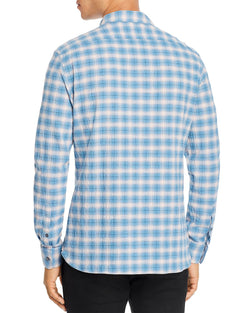 John Varvatos Star Usa Fulton Plaid Slim Fit Long-sleeve Shirt Midnight thumbnail 3