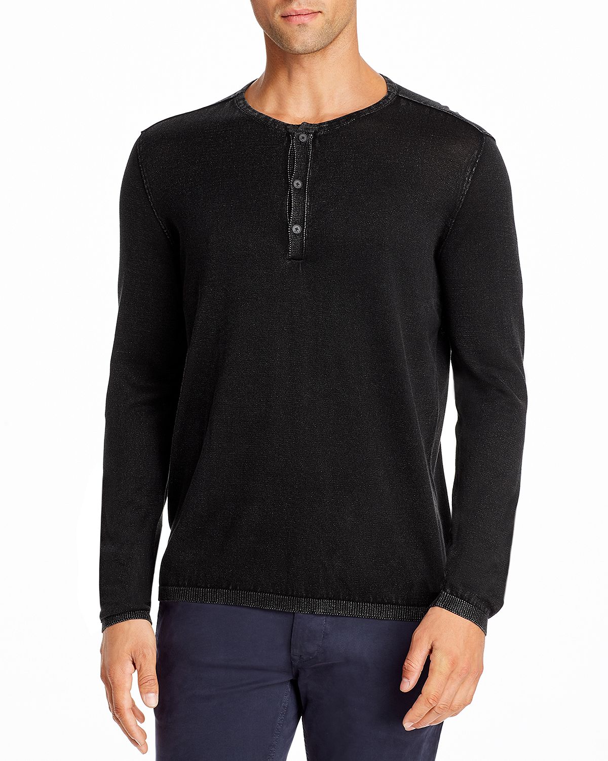 John Varvatos Star Usa Long-sleeve Henley Black