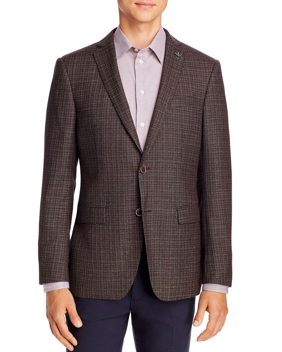 John Varvatos Star Usa Mlange Birdseye Slim Fit Sport Coat Burgundy