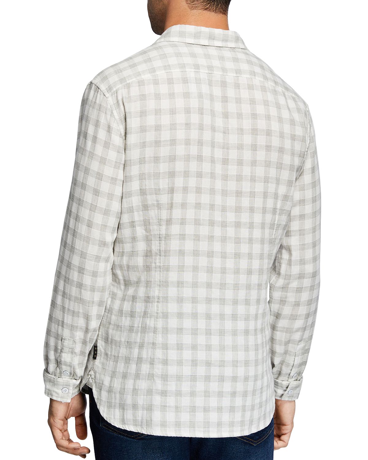 John Varvatos Star Usa Neil Gingham Regular Fit Button-down Shirt Pearl Gray