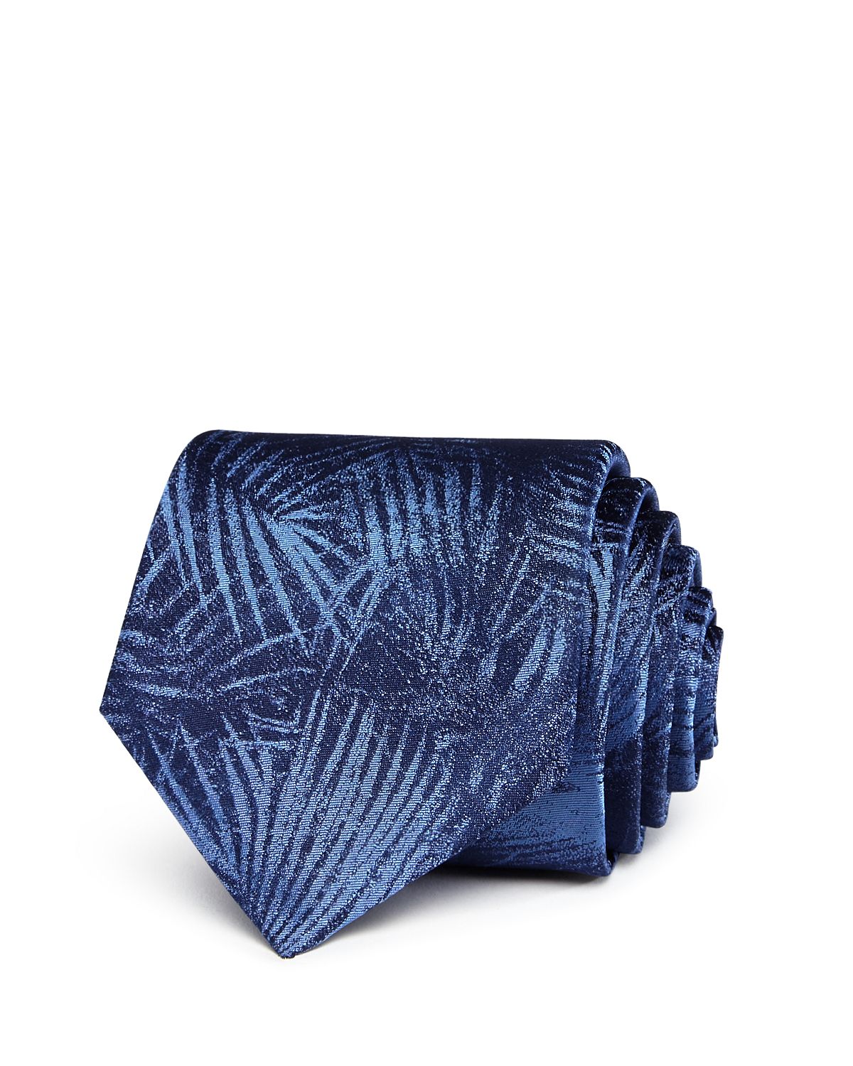 John Varvatos Star Usa Palm-leaf Classic Silk Tie Stream Blue