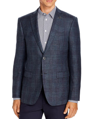John Varvatos Star Usa Plaid Slim Fit Sport Coat Navy/Green