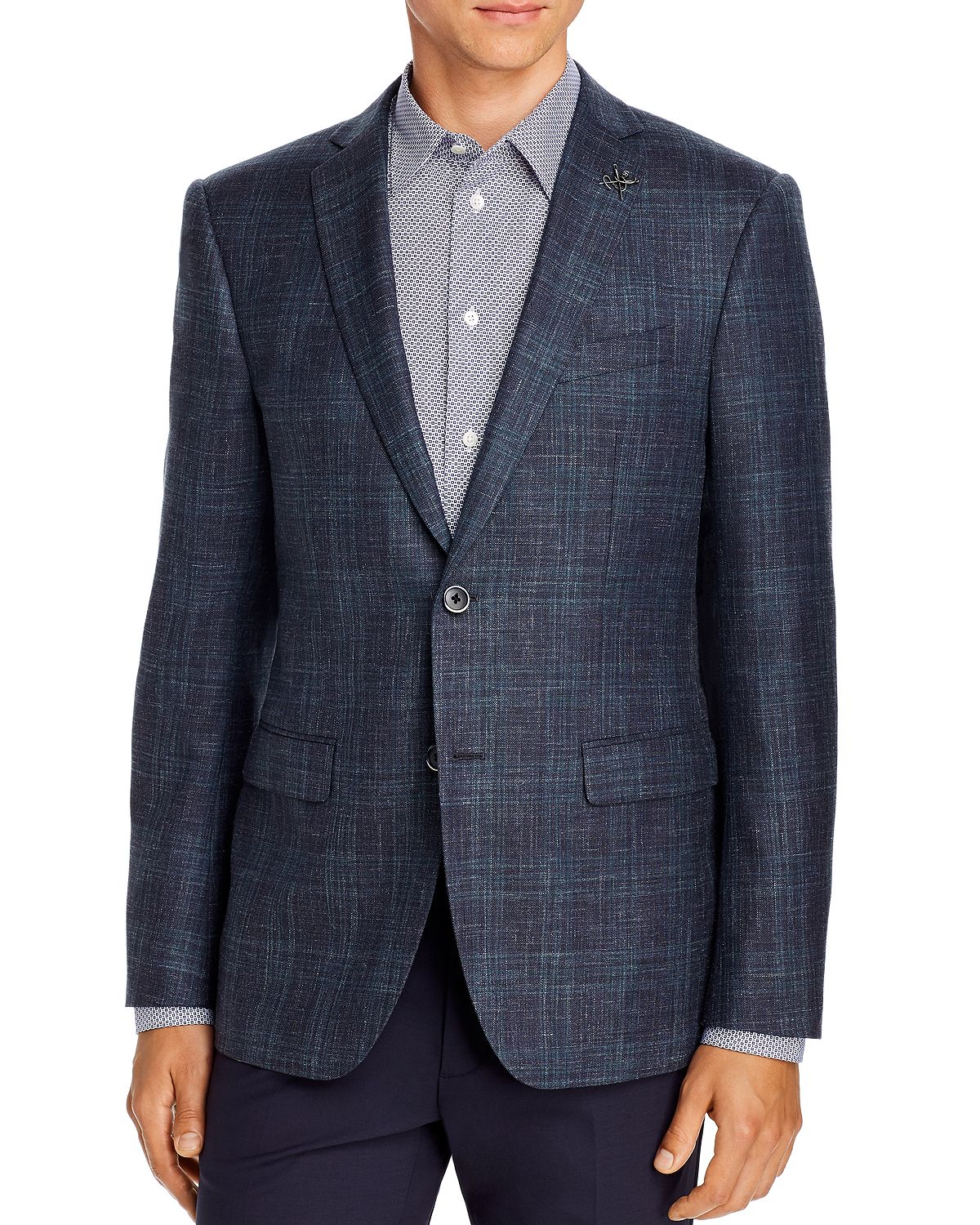 John Varvatos Star Usa Plaid Slim Fit Sport Coat Navy/Green