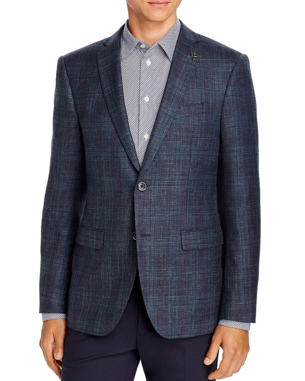 John Varvatos Star Usa Plaid Slim Fit Sport Coat Navy/Green