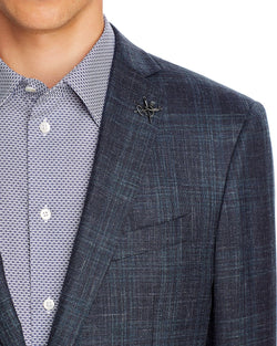 John Varvatos Star Usa Plaid Slim Fit Sport Coat Navy/Green thumbnail 4