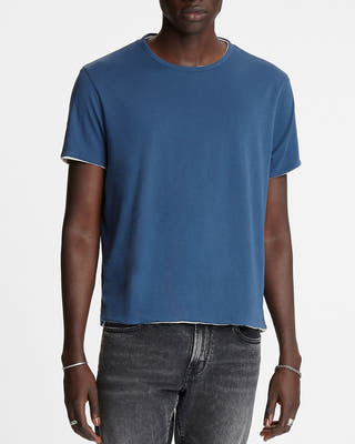 John Varvatos Star Usa Rockford Double-layer Tee Cadet Blue
