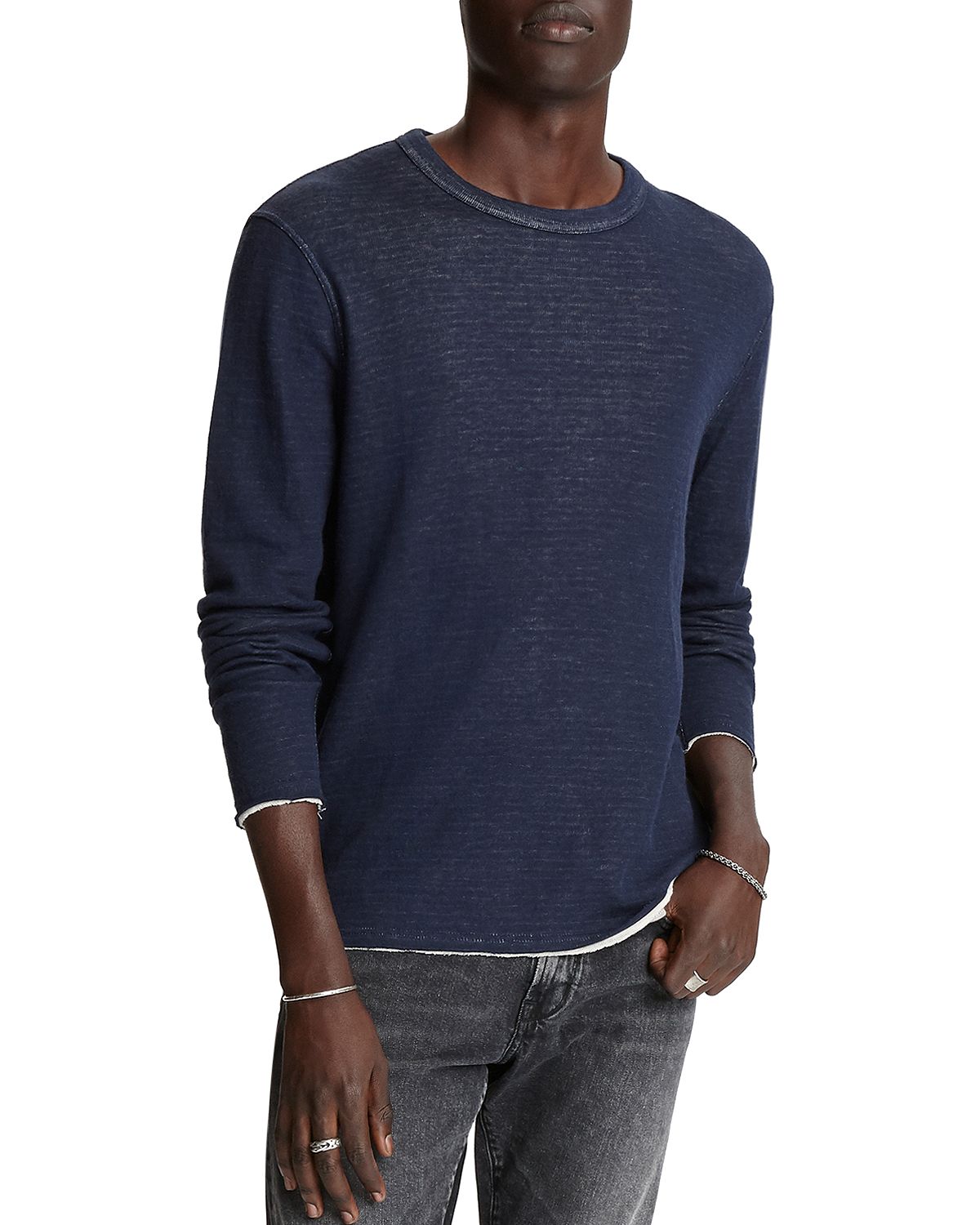 John Varvatos Star Usa Stamford Reversible Long-sleeve Tee Pacific Blu ...