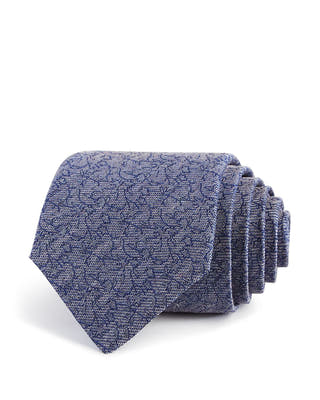 John Varvatos Star Usa Tonal Floral Silk Classic Tie Steel Blue