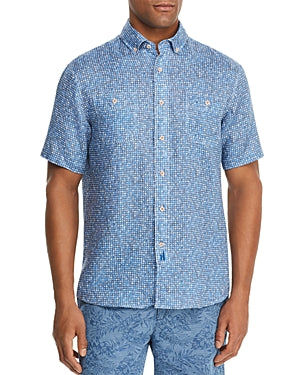Johnnie-o Rio Short-sleeve Abstract-print Classic Fit Button-down Shirt