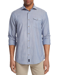 Johnnie-o Troxler Striped Regular Fit Button-down Shirt Blazer Blue thumbnail 1
