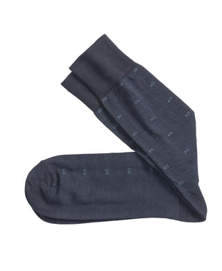 Johnston & Murphy Coolmax Square Stripe Socks Navy