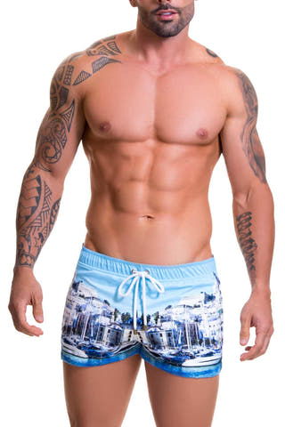 Jor Blue Ibiza-Printed Mini Swim Short