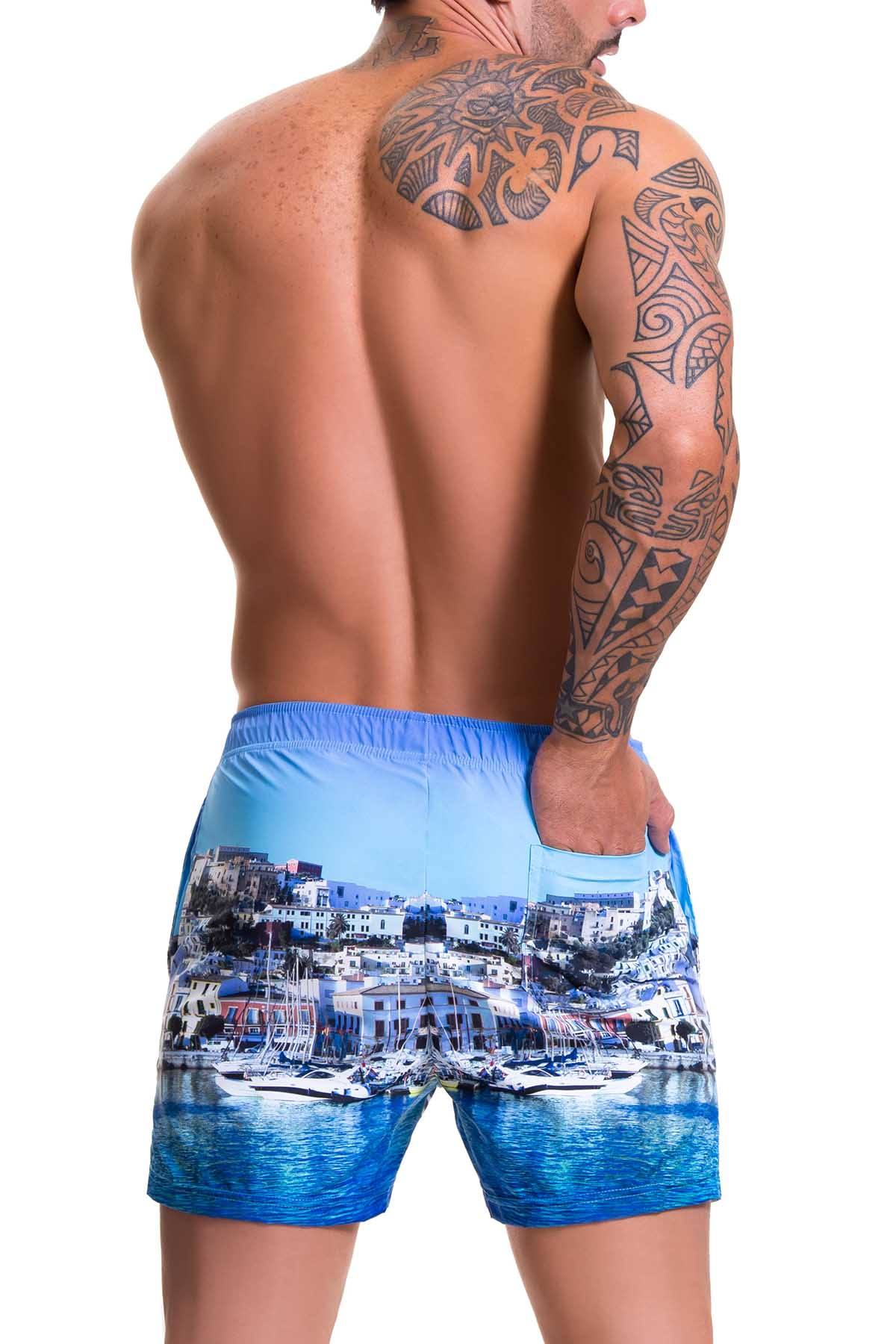 Jor Blue Ibiza-Printed Swim Short
