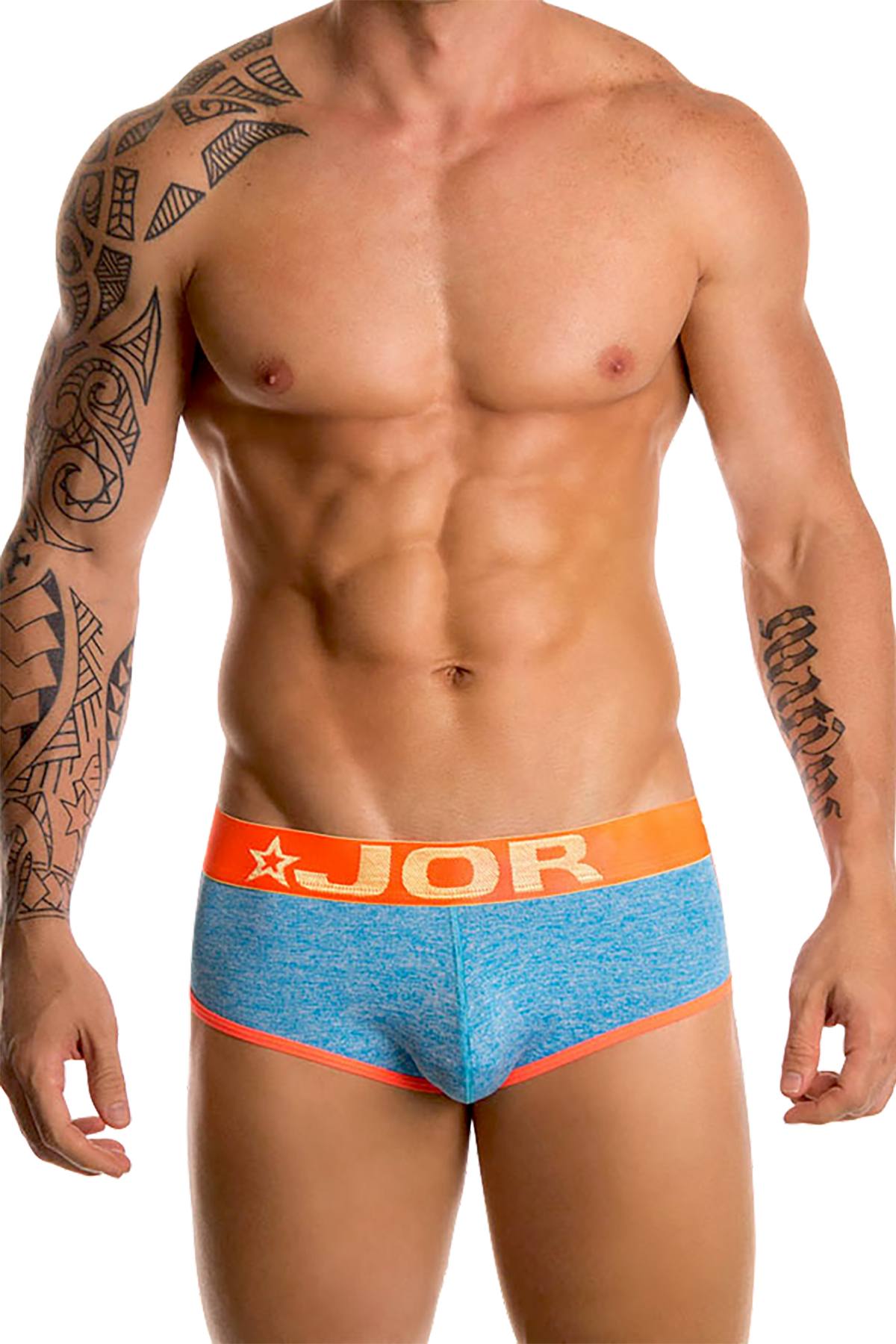 Jor Blue/Neon-Orange Brief