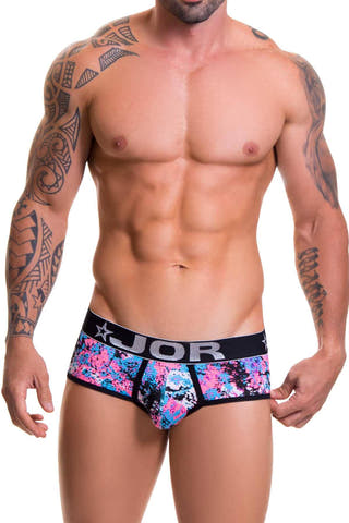 Jor Blue/Pink/Black Printed Explotion Brief