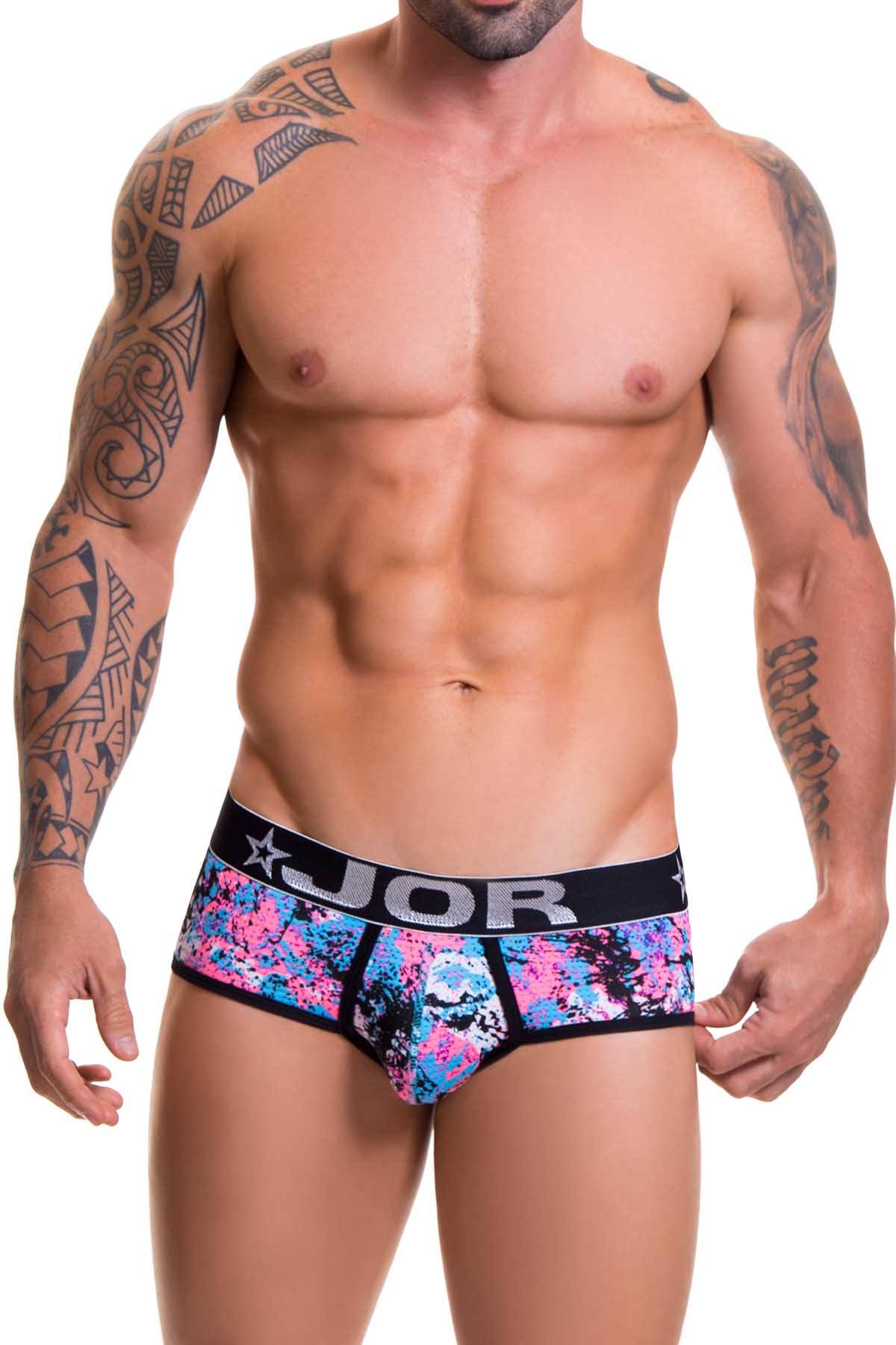 Jor Blue/Pink/Black Printed Explotion Brief