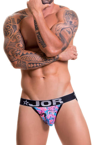 Jor Blue/Pink/Black Printed Explotion Jockstrap