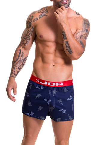 Jor Navy Nautical-Print Relax Boxer Short