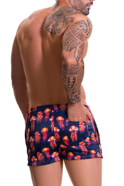 Jor Navy/Red Jellyfish-Printed Beach Mini Swim Short thumbnail 2