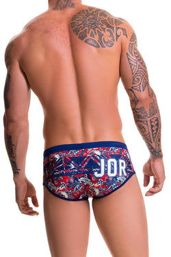 Jor Navy/Red Printed Renaissance Swim Brief thumbnail 2