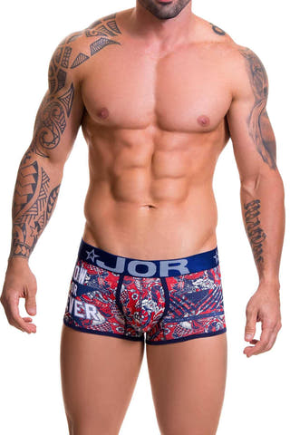 Jor Navy/Red Printed Renaissance Trunk