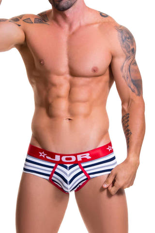 Jor Navy/White Striped Naval Brief