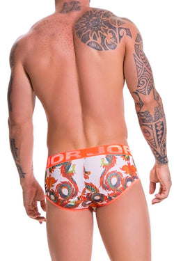 Jor Orange/White Printed Dragone Brief thumbnail 2