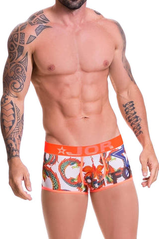 Jor Orange/White Printed Dragone Trunk