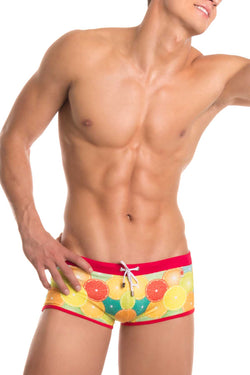 Jor Printed Orange Swim Trunk thumbnail 1
