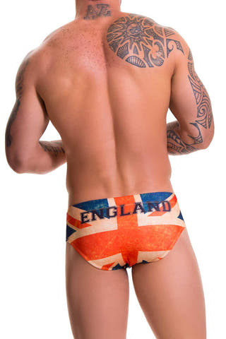 Jor Red/Blue England-Printed Swim Brief