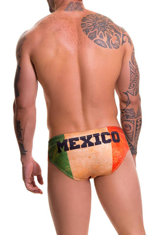 Jor Red/Green Mexico-Printed Swim Brief