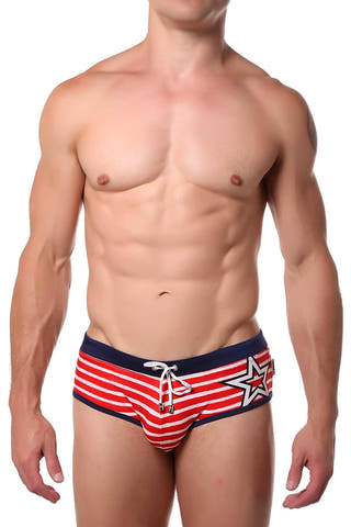 Jor Red Printed Frankie Swim Brief