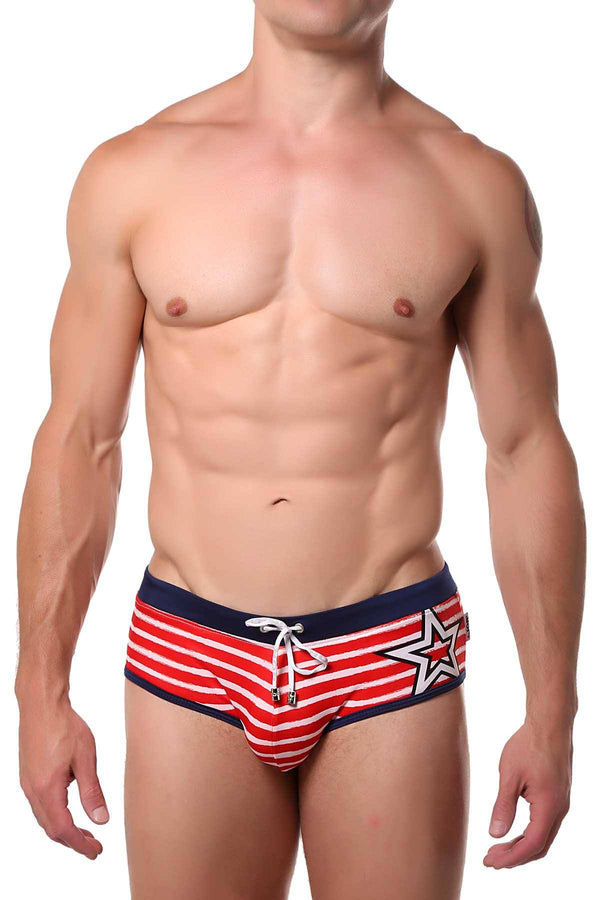 Jor Red Printed Frankie Swim Brief