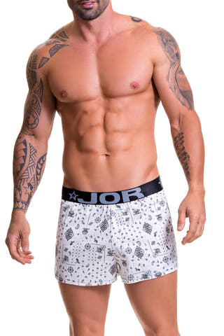 Jor White Handkerchief-Print Relax Boxer Short