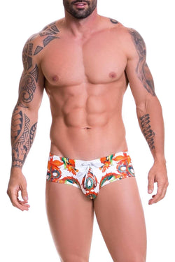 Jor White/Orange Dragone-Printed Swim Brief thumbnail 1