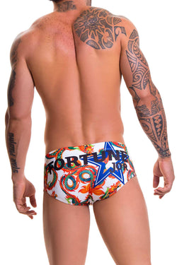 Jor White/Orange Dragone-Printed Swim Brief thumbnail 2