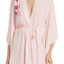 Josie by Natori Bardot Boho Embroidery Wrap Robe in Light Pink