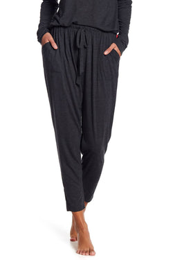 Josie by Natori Heather-Granite Cropped Jogger Lounge Pant thumbnail 1