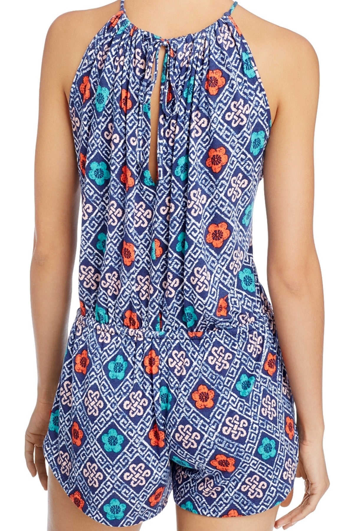 Josie by Natori Mesmerized Modal Romper in Navy/Cream
