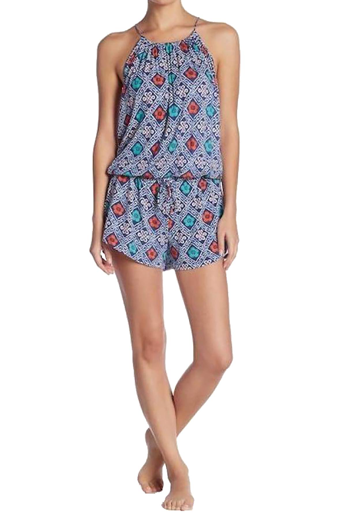 Josie by Natori Mesmerized Modal Romper in Navy/Cream