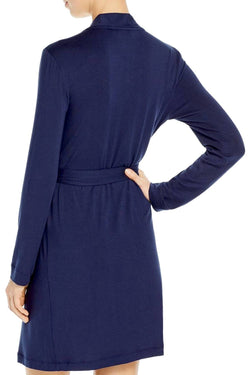 Josie by Natori Modal Knit Wrap Robe in Midnight thumbnail 4