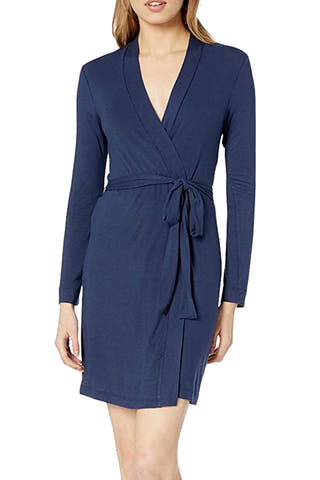 Josie by Natori Modal Knit Wrap Robe in Midnight