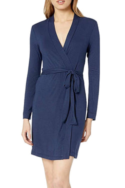 Josie by Natori Modal Knit Wrap Robe in Midnight thumbnail 1