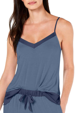 Josie by Natori Sweet Street Satin Trim Camisole in Batik Blue thumbnail 4